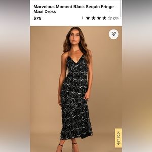 Marvelous Moment Black Sequin Fringe Maxi Dress